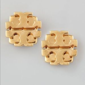 Tory Burch Logo Stud Earrings